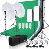 Kit de Studio Photo Softbox, ensemble d'éclairage, trépied, Support de lumière, arrière-plan vert, parapluie, photographie, pris