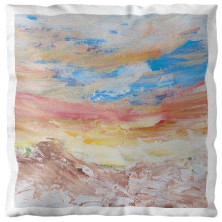 Coussin 40x40 aux couleurs du tableau du peintre LIOBAU toile sur partageos.com