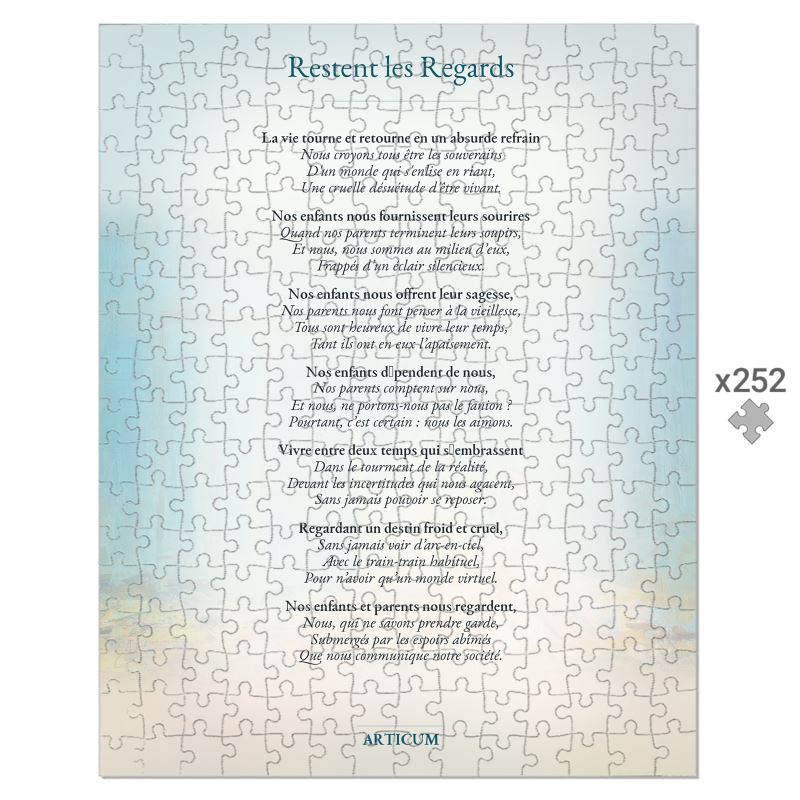 Puzzle-poème « Restent les Regards » – ARTICUM
