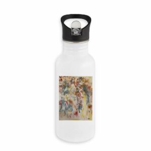 Bouteille en inox avec paille oeuvre de l'artiste BH