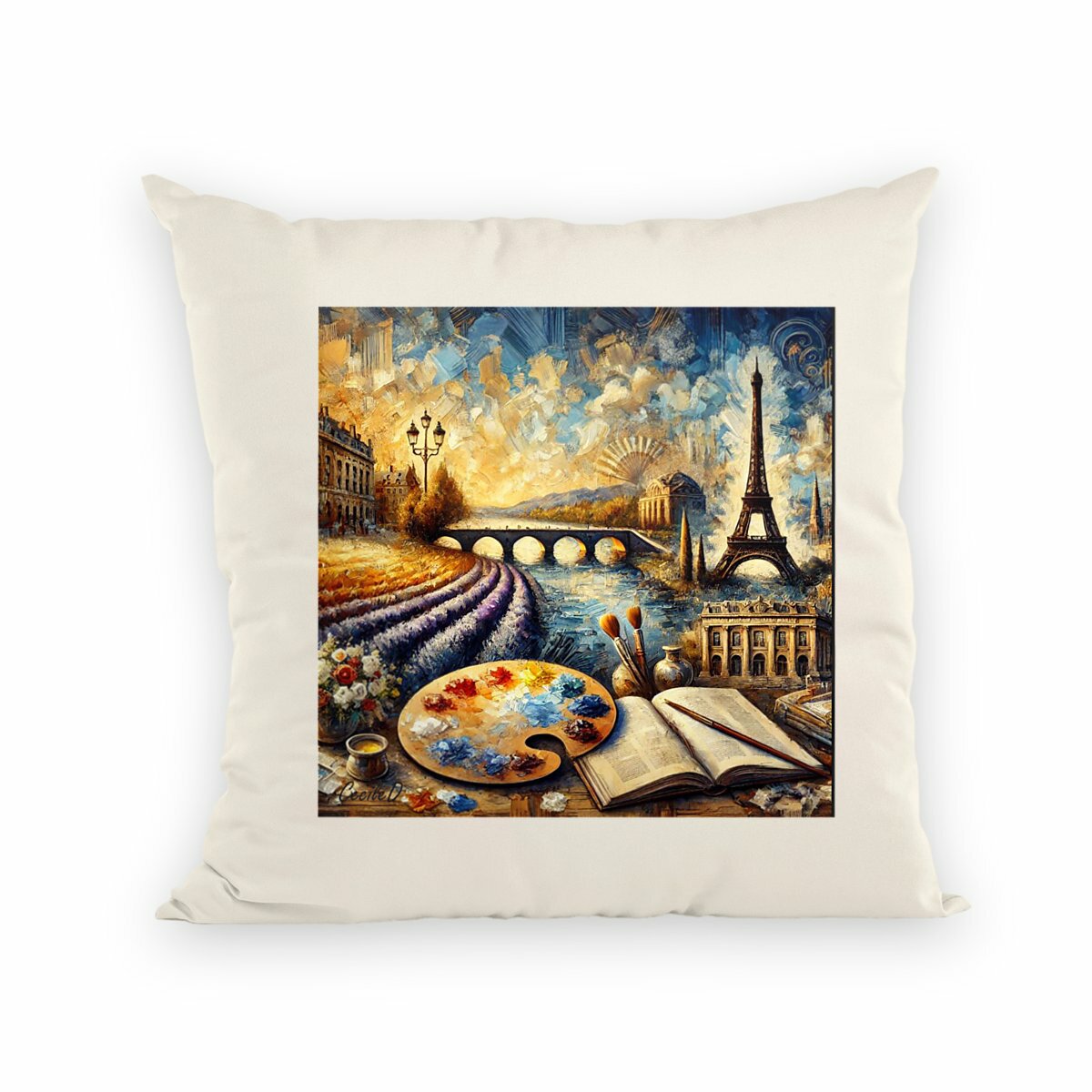 Coussin artistique « Paris en couleurs » – Cécile D. | Partageos