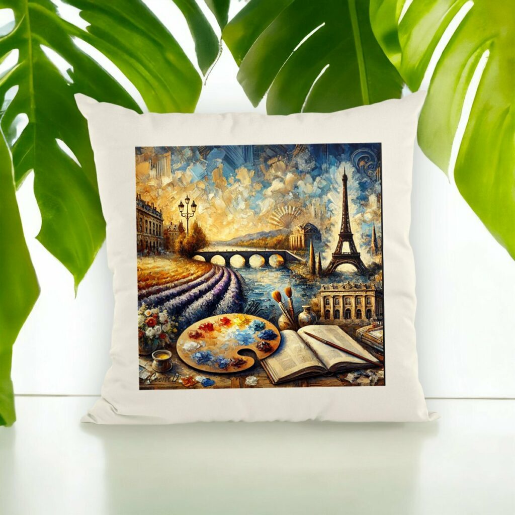 Coussin artistique « Paris en couleurs » – Cécile D. | Partageos